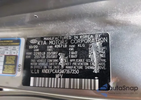 2021 Kia Seltos Lx z USA, uszkodzony, nr VIN KNDEPCAA5M7167350